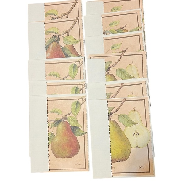 Southern Living 2002 Meg Page's Pears Artwork Blank 11 Cards and Evenlopes - Picture 1 of 7